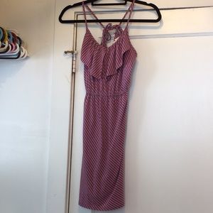 Pink and grey mini dress